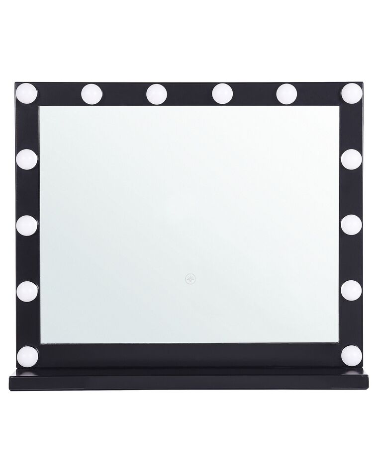 Spegel LED 50 x 60 cm svart BEAUVOIR_814036