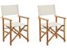 Zestaw 2 krzeseł ogrodowych akacjowy jasne drewno z białym CINE_810230