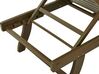 Chaise longue inclinable en bois d'acacia et coussin gris AMANTEA_880561