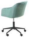 Krzesło biurowe regulowane welurowe zielone VENICE_868444