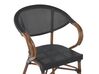 Zestaw ogrodowy stół i 4 krzesła ciemne drewno z czarnym CASPRI_799109