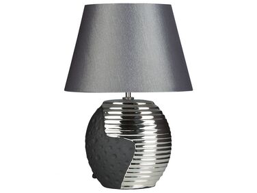 Tafellamp porselein zwart/zilver ESLA