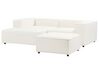 Right Hand 2 Seater Modular Boucle Corner Sofa with Ottoman White APRICA_908420
