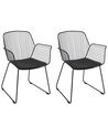 Conjunto de 2 sillas de metal negro APPLETON_907533