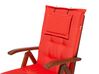 Zahradní dřevěná židle se světle červenou poduškou TOSCANA_696084