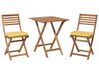 Balkongset av bord och 2 stolar med dynor brun/gul FIJI_680731