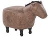 Faux Leather Animal Stool Brown HORSE_783192