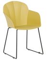 Spisebordsstol gul PP/sort metal sæt af 2 SYLVA_783912