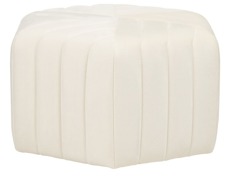 Pouf en velours blanc crème ⌀ 53 cm MURIETTA _860650