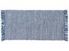 Tappeto blu marino rettangolare in cotone fatto a mano - 80x150cm - BESNI_484177