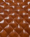 Conjunto de 2 sillas de comedor de piel sintética marrón dorado/negro SOLANO_703318