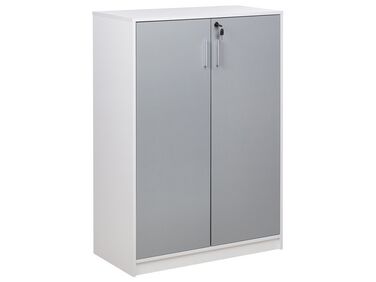 2 Door Storage Cabinet 117 cm Grey and White ZEHNA