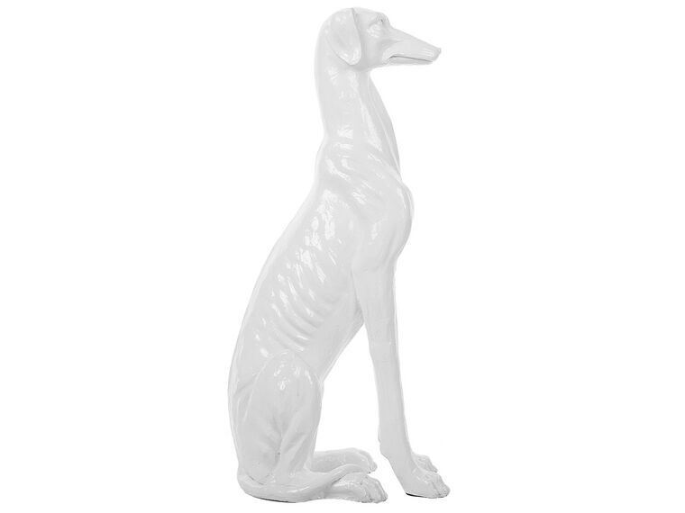 Decorative Statue White GREYHOUND Beliani.de