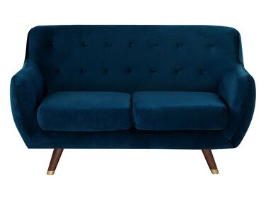 Sofa 2-osobowa welurowa niebieska BODO