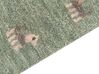 Dywan wełniany gabbeh ze wzorem w zwierzęta 140 x 200 cm zielony KIZARLI_855508