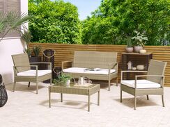 4-istuttava ulkosohvaryhmä rottinki vaaleanruskea MARSALA