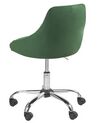 Krzesło biurowe regulowane welurowe zielone PARISH_868435