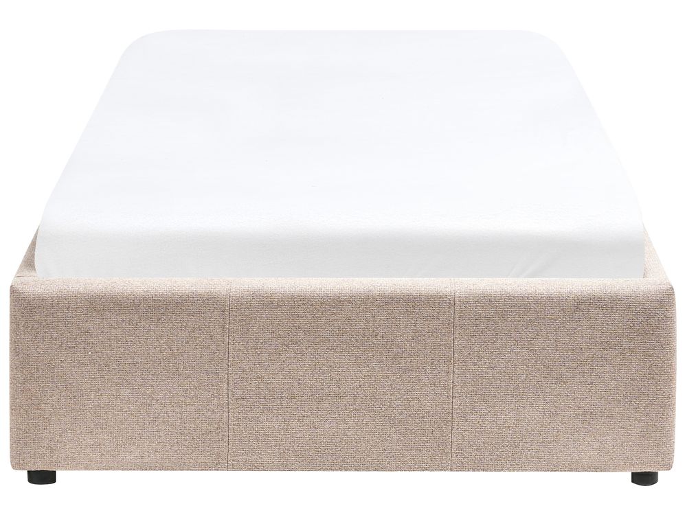 Cama tapizada con almacenaje beige 90x200 cm DINAN | Beliani.es