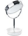 Miroir de table argenté et blanc à LED ø 26 cm SAVOIE_847906