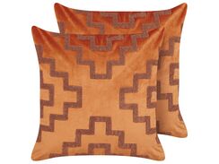 Koristetyyny sametti oranssi 45 x 45 cm 2 kpl BAHIA
