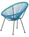 Conjunto de 2 sillas de balcón de ratán azul/negro ACAPULCO II_813808