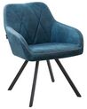 	Conjunto de 2 sillas de comedor de poliéster azul turquesa/negro MONEE_724783