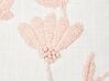 Bawełniana poduszka dekoracyjna haftowana w kwiaty 45 x 45 cm biała z różowym LUDISIA_892629