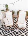 Acacia Folding Deck Chair Dark Wood with Off-White AVELLINO_802754