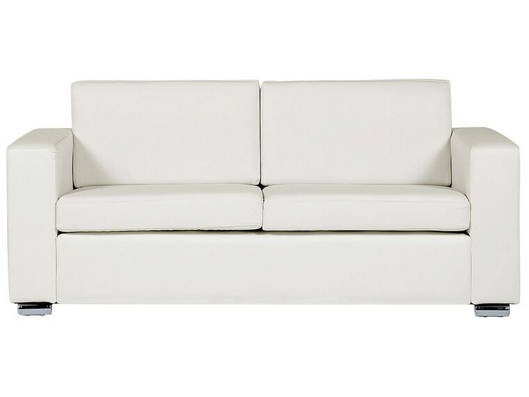 Canapé 3 places en cuir blanc HELSINKI_813051