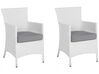 Set of 2 PE Rattan Dining Chairs White ITALY_763669