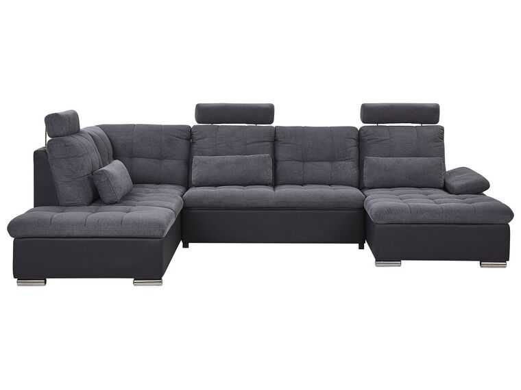 Fabric Corner Sofa Bed with Storage Grey HALDEN_791893