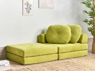 Jumbo Cord Single Sofa Bed Light Green OLDEN