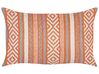 Cotton Cushion Geometric Pattern Orange and White 30 x 50 cm INULA_843114