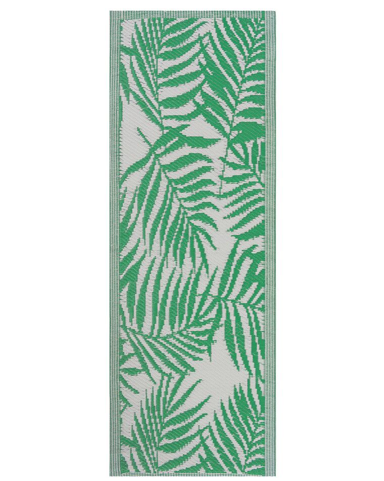 Udendørs tæppe grøn/hvid polypropylen 60 x 105 cm KOTA_766547