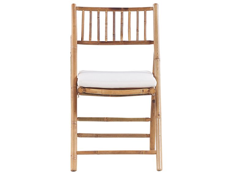 Bamboo Bistro Set Light Wood and OffWhite SAVALLETRI Beliani.no