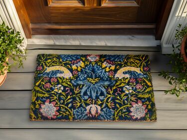 Coir Doormat Floral Pattern Multicolour SAKESAR