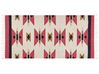 Alfombra kilim de algodón rojo/beige/negro 80 x 150 cm GARNI_870065