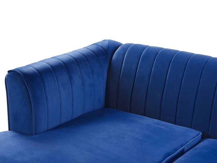 Right Hand Velvet Corner Sofa Navy Blue TIMRA Beliani.co.uk