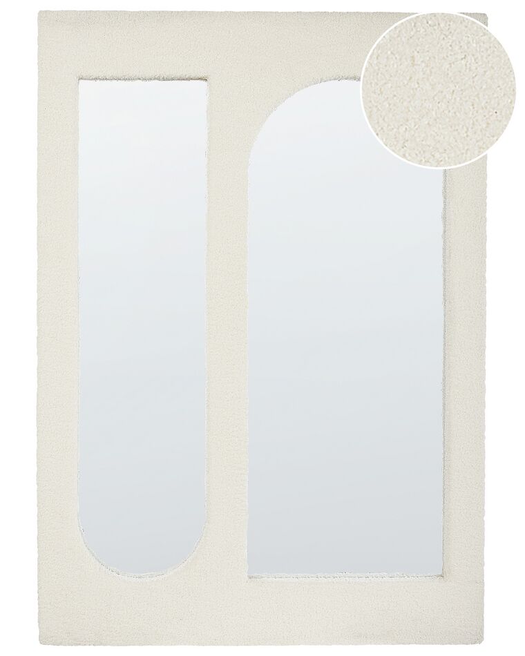 Boucle Wall Mirror 70 x 100 cm Off-White MARCIGNY_914798