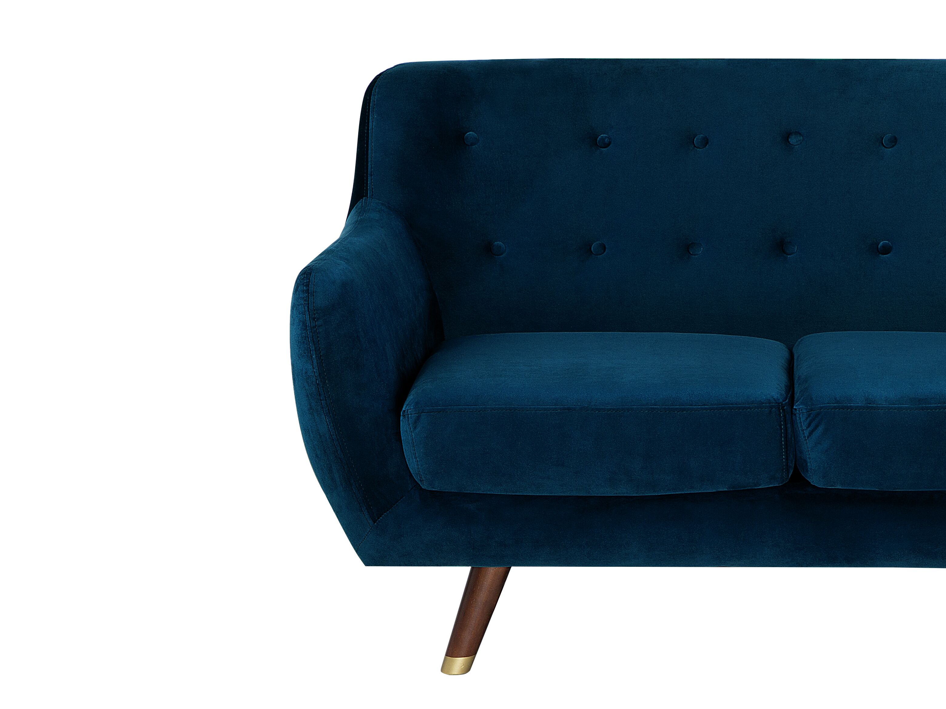 Sofa 3-osobowa welurowa niebieska BODO