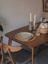 Set of 2 Wooden Dining Chairs Dark Wood and Grey LYNN_834375