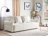 Sofá-cama 3 lugares com arrumação em tecido bouclé branco KRAMA_904850