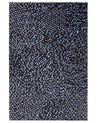 Teppich Kuhfell braun / blau 140 x 200 cm Patchwork Kurzflor IKISU_764702