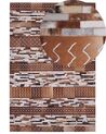 Tapis patchwork en cuir marron 160 x 230 cm HEREKLI_764694