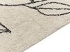 Teppich Baumwolle beige / schwarz 160 x 230 cm Blumenmuster Kurzflor SAZLI_839796