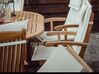 Zestaw ogrodowy drewniany stół i 8 krzeseł z poduszkami białymi MAUI_801348
