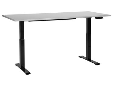 Schreibtisch grau / schwarz 180 x 80 cm elektrisch höhenverstellbar DESTINES