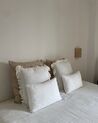 Set of 2 Cushions with Fringes Off White PIERIS_913421