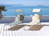 Steel Reclining Sun Lounger with Canopy Cream FOLIGNO_879087