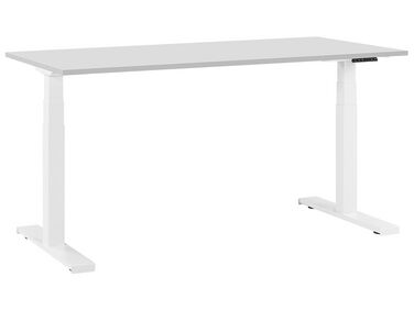 Electric Adjustable Standing Desk 160 x 72 cm Grey and White DESTIN II